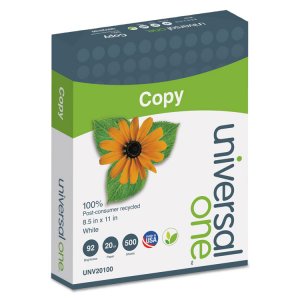 Universal UNV20100 Paper,8.5x11,20lb,rcy,wht