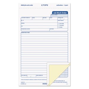 Tops TOP 3868 Tops Carbonless 3-part Job Work Order Forms - 3 Partcarb