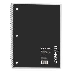 Universal UNV66634 Notebook,quadrule,4pk,ast