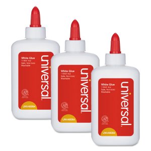 Universal UNV46064 Glue,washable,white,3pk