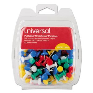 Universal UNV31314 Pushpin,400pk,ast