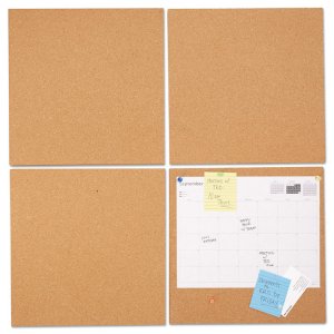 Universal UNV43403 Board,cork Tile,4pk,dbr