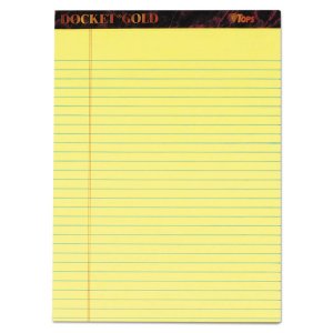 Tops TOP 63900 Tops Docket Gold Jr. Legal Ruled Canary Legal Pads - Jr