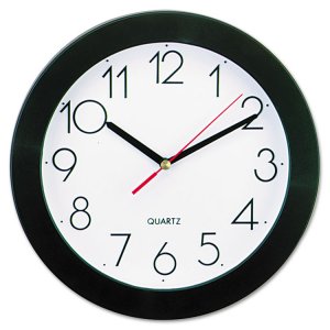 Universal UNV10421 Clock,wall,9.75,bk