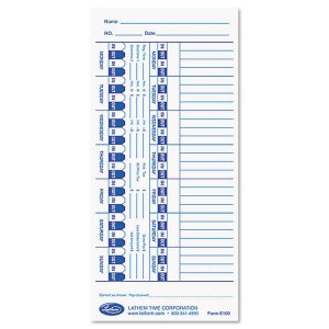 Lathem M2-100 Card,time,wkly,100pk,mla