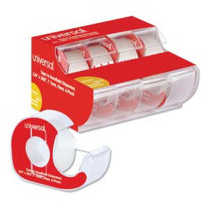 Universal UNV83504 Tape,wdispenser,4pk,clr