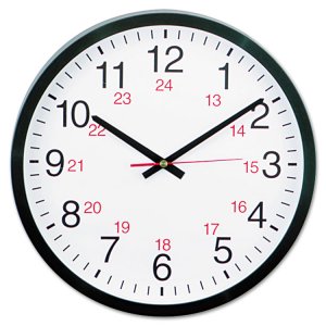 Universal UNV10441 Clock,12-24hr,12.50,bk