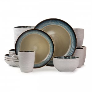 Elama EL-MODERNDOT16 Modern Dot 16 Piece Luxurious Stoneware Dinnerwar