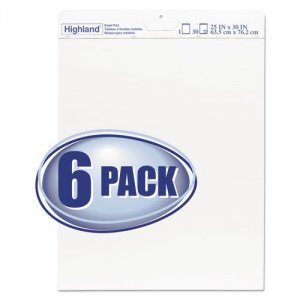 3m 540-6PK Easel Pad White 25 In X 30 In