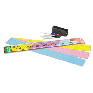 Pacon 5186 Pacon Dry Erase Sentence Strips - 3h X 24w - 1.5 Ruled - Dr