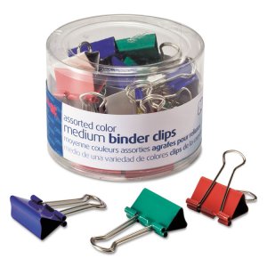 Officemate OIC31028 Clip,binder,34,36pk,ast