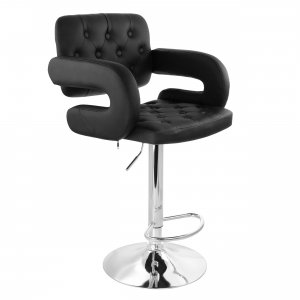 Elama ELM-704C-BLK 2 Piece Diamond Stitched Faux Leather Bar Stool In 