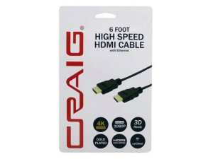 Bulk EN812 Craig 6 Foot High Speed Hdmi Cable With Ethernet