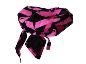 Bulk GW710 Pugs Womens Headwrap With Cancer Ribbon