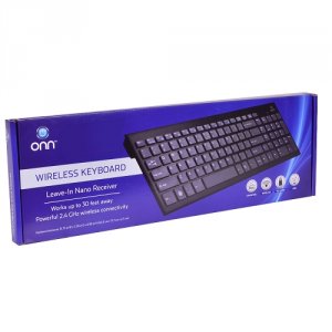 Onn LK6500R 2.4ghz 104-key Wireless Keyboard Wnano Usb Receiver(black)