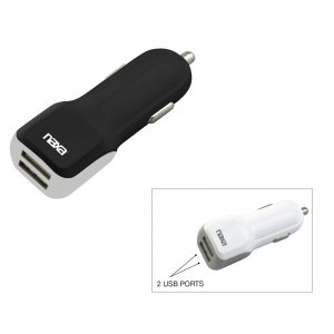 Naxa NA-801BLACK 10 Watt 2.1 Amp Dual Usb Car Charger-black