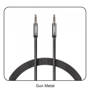 Naxa NAC-201-6FGUNMETAL 6 Ft. 2-tone Braided Auxiliary Cable-gunmetal