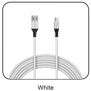 Naxa NAC-300-3FWHITE 3 Ft. Fast Charge And Sync Round Micro Usb Cable-