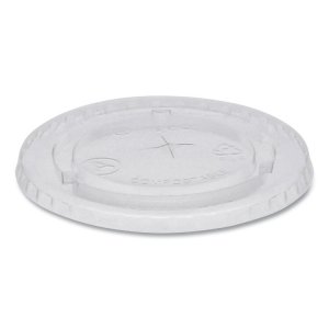 Pactiv YLPLA20C Lid,pla Flat,wslt,clr