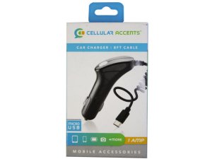 Bulk CA654 Cellular Accents Micro Usb 1.0 Amp Car Charger