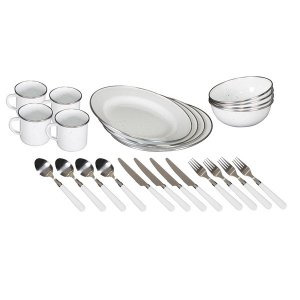 Stansport 11220-03 24pc Dlx Tblwr Set Wht