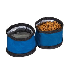 Stansport 1078-200 Clpsbl Dbl Dog Bowl Blu