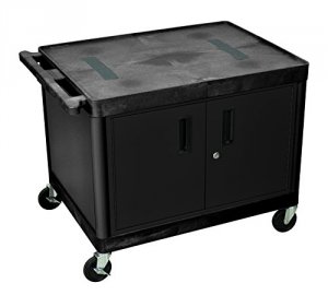 Luxor LE27C-B 27h Av Cart - Two Shelves, Cabinet