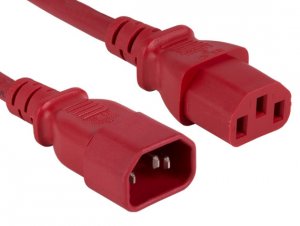 Enet C13C14-RD-2F-ENC C13 To C14 2ft Red Pwr Extension Cord