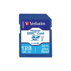 Verbatim 44025 128gb Premium Sdxc Memory Card, Uhs-i Class 10 - Class 