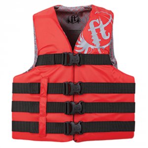 Full 112200-100-010-19 Teen Nylon Life Vest - 90lbs And Over - Reddesi