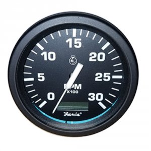 Faria TD9205 Heavy-duty Black 4 Tachometer With Hourmeter (3000 Rpm) (