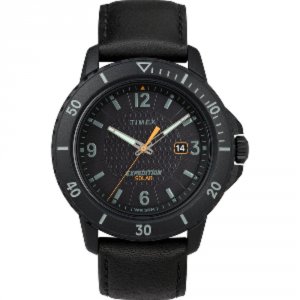 Timex TW4B14700JV Gallatin Solar Watch - Leather Strapblack Dialcharge