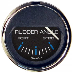 Faria 13725 Chesapeake Black 2 Rudder Angle Indicator Gauge - Lighted