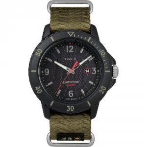 Timex TW4B14500JV Gallatin Nylon Slip-thru Watch - Solar Greenblack Di