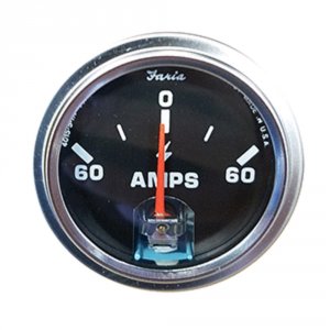 Faria AP0527 2 Amp Gauge - Black With Stainless Steel Bezelvalue Engin