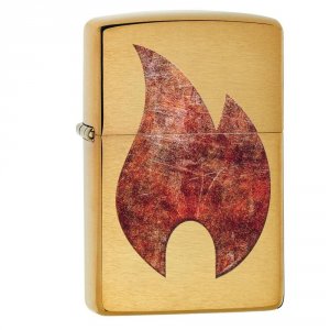 Zippo 29878 Rusty Flame Design Lighter.   Windproof Lighter With Disti