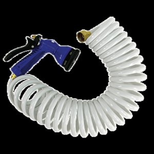 Whitecap P-0440 1539; White Coiled Hose Wadjustable Nozzle