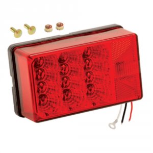 Wesbar 407550 Waterproof Led 4x6 Low Profile Tail Lights7-function, Ri