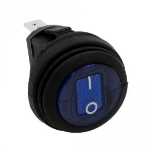 Heise HE-BRS Rocker Switch - Illuminated Blue Round - 5-packfeatures:s