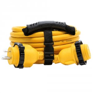 Camco 55611 30 Amp Power Grip Marine Extension Cord - 25' M-lockingf-l