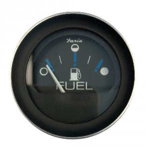 Faria 13020 Coral 2 Fuel Level Gauge (metric)perimeter-lighted Black D