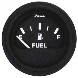 Faria GP0707B Heavy-duty Fuel Level Guage (e-12-f) - Black Bulk Case O