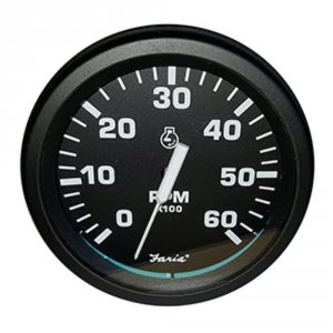 Faria TC9755 Heavy-duty Black 434; Tachometer (6000 Rpm) (gas) (igniti