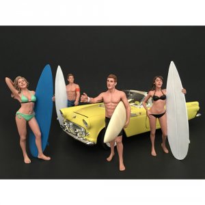 American 77439-77440-77441-77442 Brand New 118 Scale Of Surfers Figuri