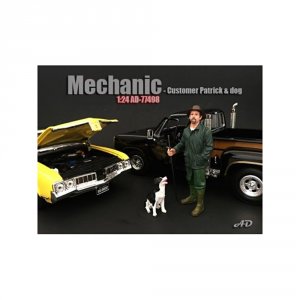 American 77498 Customer Patrick And A Dog Figurines  Figures For 1:24 