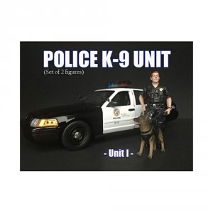 American 38263 Police Officer Figure With K9 Dog Unit I For 1:24 Scale