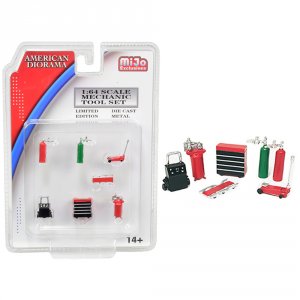 American 38404 Brand New 164 Scale Of Mechanic Tool Set Of 7 Pieces Re