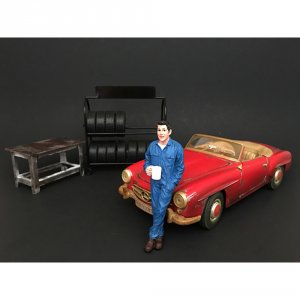 American 77495 Brand New 124 Scale Of Mechanic Larry Taking Break Figu