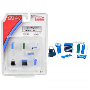 American 38405 Brand New 164 Scale Of Mechanic Tool Set Of 7 Pieces Bl