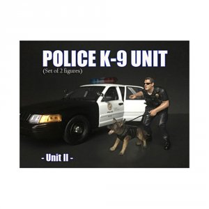 American 38264 Police Officer Figure With K9 Dog Unit Ii For 1:24 Scal